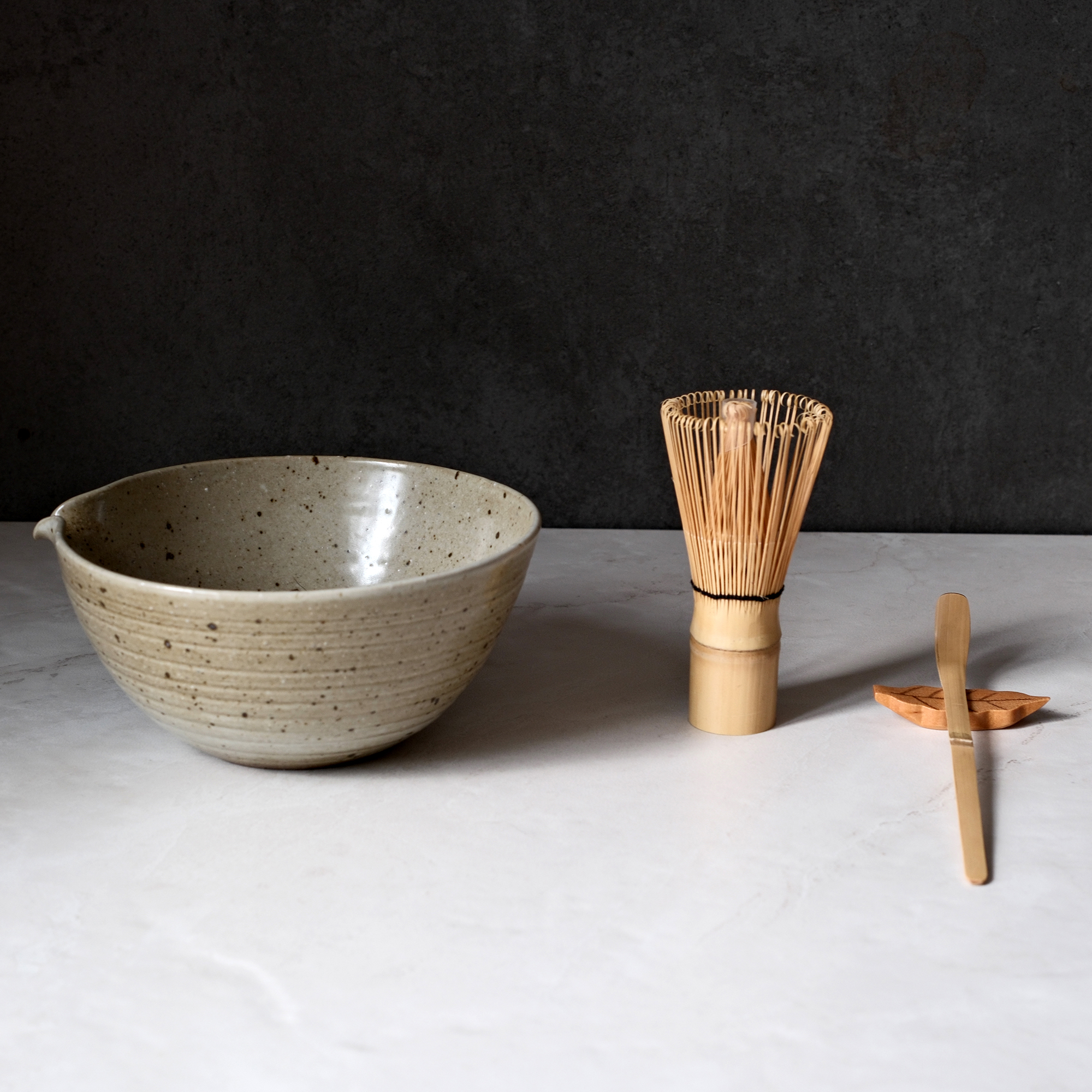 CREATE YOUR OWN MATCHA SET / Handmade Rough Pottery Matcha Bowl & Tea Ceremony Set, Handcrafted and Glazed, with Natural Bamboo Utensils, ideal as Gift Set, Gift Ideas - Image 2