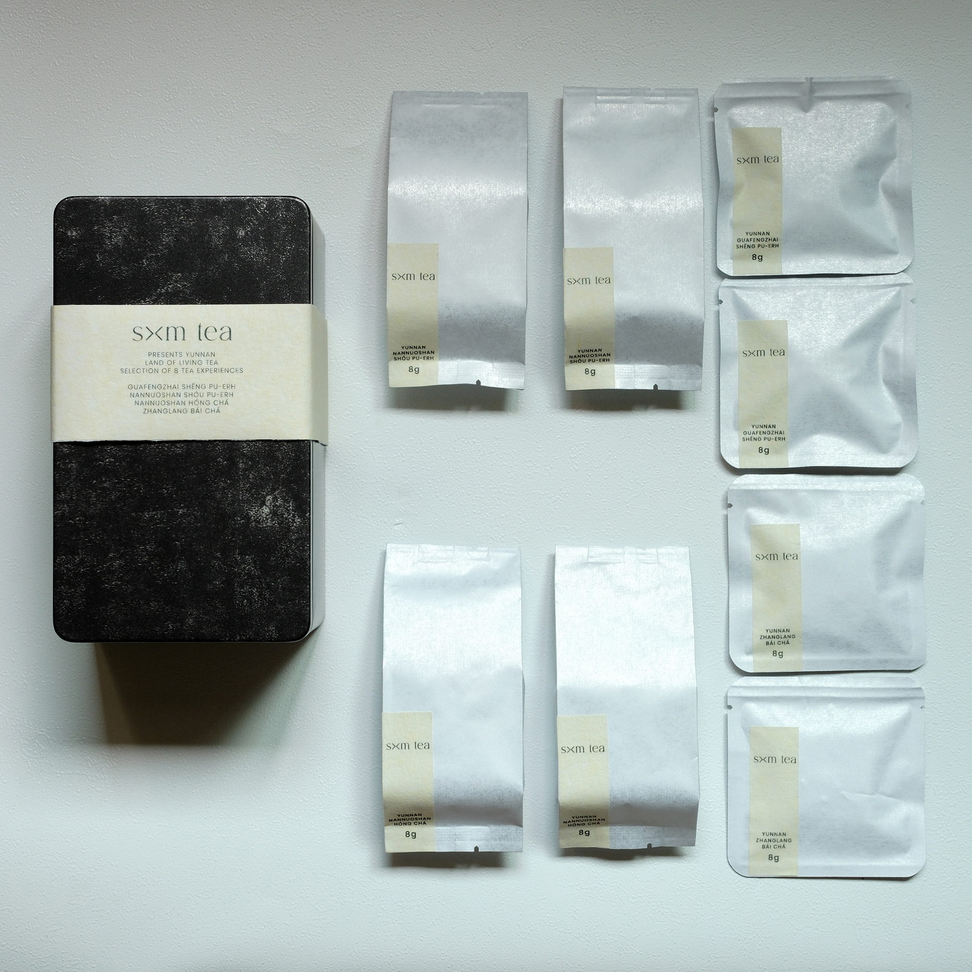 Yunnan —  Land of Living Tea – Premium 4x2 Tea Sampler – Shēng & Shóu Pu-erh, Hóng Chá, Bái Chá – Authentic Chinese Tea Gift Set