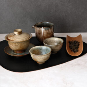 Handcrafted Gaiwan Set – Dark Brown with Subtle Gray Sheen | An Elegant, Exceptional Highlight for Every Gong Fu Cha Tea Ceremony